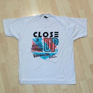 VTG CLOSE UP WASHINGTON DC SCREEN STARS TRAVEL TEE SIZE XL
